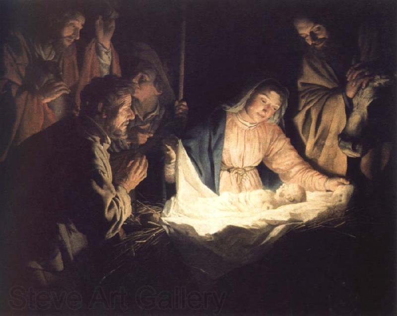 Gerrit van Honthorst adoration of the shepherds Norge oil painting art